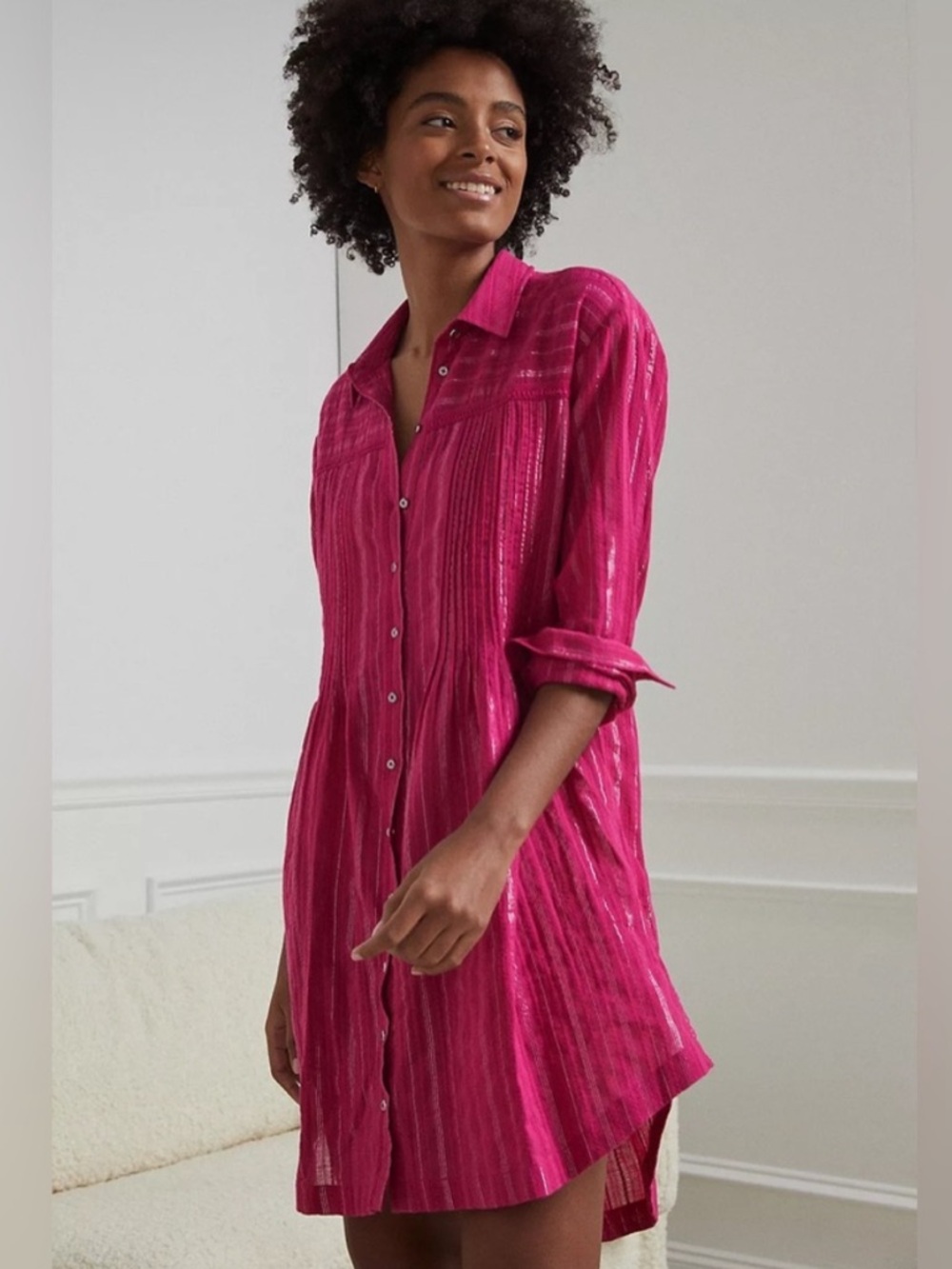 Anthropologie Weekender Button Front Shirtdress